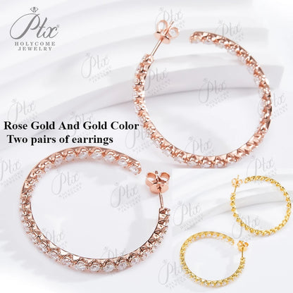 Hot Sale Euramerican Fashion Jewelry Stud Earring Ear Loop 100% 925 Sterling Silver Plated 18K For Women Anniversary Gift Charms