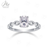 Moissanite Ring 1ct Oval Cut D Color VVS1 Clarity A stylish women's ring perfect for weddings gift for anniversaries&New Year