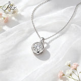 1CT Moissanite Necklace Round Cut 925 Sterling Silver D Color VVS1 GRA Hypoallergenic Commuter‑Friendly Daily Fine Jewelry