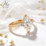 Moissanite Ring 925 Sterling Silver 1CT Marquise GRA Certified Fine Jewelry Hypoallergenic Office‑Ready Daily Wear Fine Jewelry