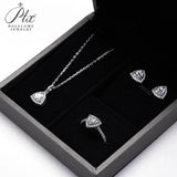 Jewelry Set Moissanite Jewelry Set Trillion Cut It Includes Ring Necklace & Earrings Suitable for Weddings and Ideal As A Gift