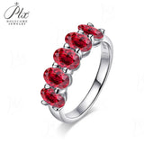 2.5ct Oval Cut Moissanite and Created Emerald Sapphire Ruby Ring VVS1 S925 White Yellow Rose Gold  Fine Jewelry for Women