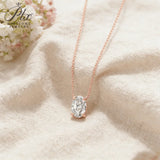 Moissanite Pendant 1-3ct Elegant Oval-Cut D-Color Necklace 100% 925 Sterling Silver Sparkling Daily Wear Jewelry for Women