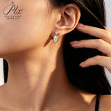 Moissanite Marquise Round Cut Earrings Champagne Black White with GRA Certificate Versatile Style Ideal Gift for All Occasions