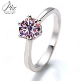 Moissanite Ring 12 Colors Round 1CT 925 Sliver Fine Jewelry Birth Stones Wedding Gift Women Jewel Ring Silver Ring