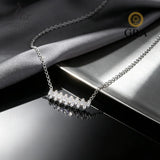 Moissanite Necklace Rectangle Cut  D Color VVS1 GRA Wedding Engagement 925 Sterling Silver Pendant Chain Jewelry Gift