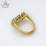 Ring Set Moissanite Lab Sapphire Combination Rings 925 Silver VVS1 Irregular Rings for Women Hypoallergenic Perfect Gift