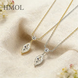 Moissanite Necklace 925/10K/14K Gold Marquise Round Cut 1ct D Color VVS1 Pendant Minimalist Fine Jewelry Must-have Gift for Her