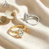 Moissanite Ring GRA Certified 925 Silver D Color Stone Exquisite Marquise Design Fine Jewelry Hypoallergenic Daily Versatile Wear