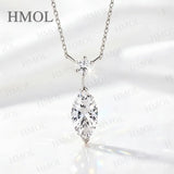 Moissanite Necklace 925/10K/14K Gold Marquise Round Cut 1ct D Color VVS1 Pendant Minimalist Fine Jewelry Must-have Gift for Her