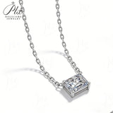 1-2ct Moissanite Necklace Emerald Cut/Radiant Cut Pendant 925 Silver Brilliant Fine Jewelry Anniversary Wedding Gift