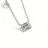 1-2ct Moissanite Necklace Emerald Cut/Radiant Cut Pendant 925 Silver Brilliant Fine Jewelry Anniversary Wedding Gift