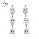 3ct Moissanite Earrings Pear Cut D Color VVS1 925 Sterling Silver GRA Certified Hypoallergenic Factory Direct Daily Wear
