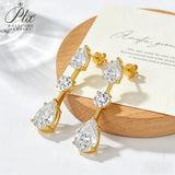 Moissanite Earrings 2-8ct D Color Round and Pear Cut VVS1 S925 White Yellow Rose Gold Mixed Shape Studs Fine Jewelry Gift for Her
