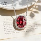 Lab-Grown Colombian Emerald Ruby and Sapphire Necklace with Cushion-Cut 925 Sterling Silver Vibrant Pendants Stackable Exquisite Jewelry for Women
