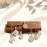 Moissanite Round Cut Necklace Multi-Design Pendant Women Fashion Jewelry Radiant Shine Gift Classic Elegant Charm Daily Wear