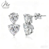 3ct/6ct D Color VVS1 Heart Moissanite Earrings S925 White Gold Yellow Gold Valentines Day Anniversary Gift for Her