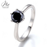 Moissanite Ring 12 Colors Round 1CT 925 Sliver Fine Jewelry Birth Stones Wedding Gift Women Jewel Ring Silver Ring