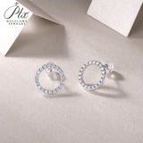 Moissanite Earrings D Color Round S925 Classic Fashion Jewelry for Women Anniversary Valentine's Day Gift Hypoallergenic