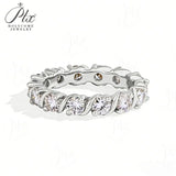 D Color 3.5mm Round Brilliant Moissanite Eternity Band VVS1 Clarity 925Silver White Yellow Rose Gold Circle Wedding Ring for Her