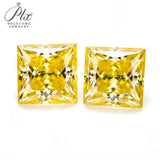Moissanite Plating Princess Cut Golden Yellow/Sakura Pink VVS1 Brilliant Loose Gemstones for Custom Rings & Fine Jewelry Making