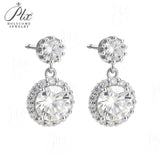 Moissanite Earrings Round Cut 2ct D/Black/Champagne/Green Color VVS1 925 Sterling Silver GRA Certified Factory Direct Supply Ideal Gift