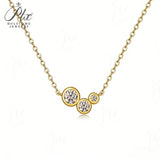 Moissanite Necklace Sparkling Classic Round Pendant 925 Sterling Silver Jewelry Anniversary Gift for Women