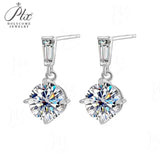 2ct Moissanite Earring Round Cut D Color VVS1 925 Sterling Silver GRA Certified Factory Direct Ideal Gift For Daily Matching