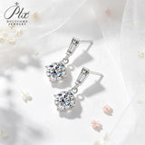 2ct Moissanite Earring Round Cut D Color VVS1 925 Sterling Silver GRA Certified Factory Direct Ideal Gift For Daily Matching