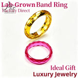 Lab Grown Yellow Garnet&Lab Grown Ruby Ring AGL Certified Faceted Cut Band Direct From Factory Elegant Jewelry Suitable For Daily Wear