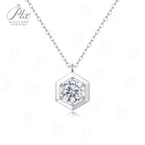 1CT Mossanite Necklace D Color VVS1 Round Cut 925 Sterling Silver Pendant Fine Jewelry Gift For Women Anniversary Birthday Gift