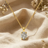 Moissanite Necklace 1ct/1.5ct/2ct/3ct Oval Cut D VVS1 925 Sterling Silver Anti-Allergy Daily Wear Pendant Nickel-free&Lead-free