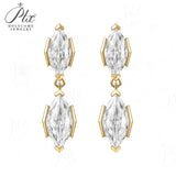 GRA Certificate 6ct Marquise Cut D Color Moissanite Drop Earrings for Women 925 Sterling Silver Stud Earrings with Certificate Unique Fine Jewelry Gift