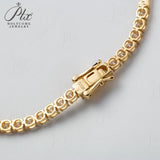 Lab-Grown Diamond Tennis Bracelet 10K Round Cut 3mm Factory Direct Fine Jewelry for Unisex Casual Wear 6-9inch Nickel-free & Lead-free