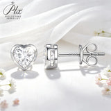 1‑4ct Moissanite Earrings Heart Cut D Color VVS1 925 Sterling Silver GRA Certified Hypoallergenic Non‑Fading Factory Direct Gift