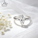 1‑3CT Moissanite Ring 925 Sterling Silver GRA Certified D Color Marquise Fine Jewelry Fade Resistant Daily Wear Fine Ornament