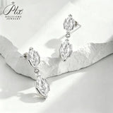 GRA Certificate 6ct Marquise Cut D Color Moissanite Drop Earrings for Women 925 Sterling Silver Stud Earrings with Certificate Unique Fine Jewelry Gift