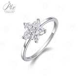 Moissanite Ring D Color VVS1 Clarity Round-Cut with Star Design Elegant Fashionable Style for Women for Daily Wear Jewelry
