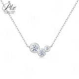 Moissanite Necklace Sparkling Classic Round Pendant 925 Sterling Silver Jewelry Anniversary Gift for Women