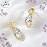 Moissanite Marquise Round Cut Earrings Champagne Black White with GRA Certificate Versatile Style Ideal Gift for All Occasions
