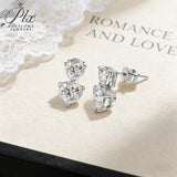 3ct/6ct D Color VVS1 Heart Moissanite Earrings S925 White Gold Yellow Gold Valentines Day Anniversary Gift for Her