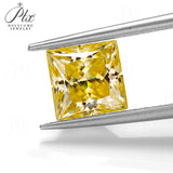 Moissanite Plating Princess Cut Golden Yellow/Sakura Pink VVS1 Brilliant Loose Gemstones for Custom Rings & Fine Jewelry Making