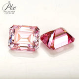 Emerald Cut Moissanite VVS1 Plating Sakura Pink/Light Purple/Aquamarine Gems for Women’s Bridal Jewelry & Gift Creation