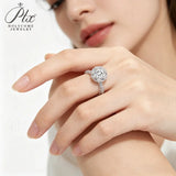 Moissanite Ring D Color VVS1 Round Cut 925 Sterling Silver GRA Certified Daily Wear Commute Friendly Ideal Gift for Her