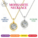 1CT Moissanite Necklace Round Cut 925 Sterling Silver D Color VVS1 GRA Hypoallergenic Commuter‑Friendly Daily Fine Jewelry