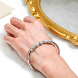 925 Sterling Silver Openable Moissanite Bracelet - 2025 Exquisite Jewelry for Women Ideal Gift for Weddings and Anniversarie