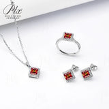 Jewelry Set Moissanite Jewelry Set Princess Cut It Includes Ring Necklace & Earrings Suitable for Weddings and Ideal As A Gift