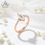 Moissanite Ring 925 Sterling Silver 1CT Marquise GRA Certified Fine Jewelry Hypoallergenic Office‑Ready Daily Wear Fine Jewelry