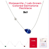 5ct Moissanite Necklace GRA Certificate Lab Grown Ruby Sapphire Pendant 925 Silver Women Fine Jewelry Hypoallergenic Factory Direct