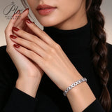 Moissanite Bracelet D Color 925 Sterling Silver GRA Certified Women Fine Jewelry Hypoallergenic & Versatile for Daily & Party Wear